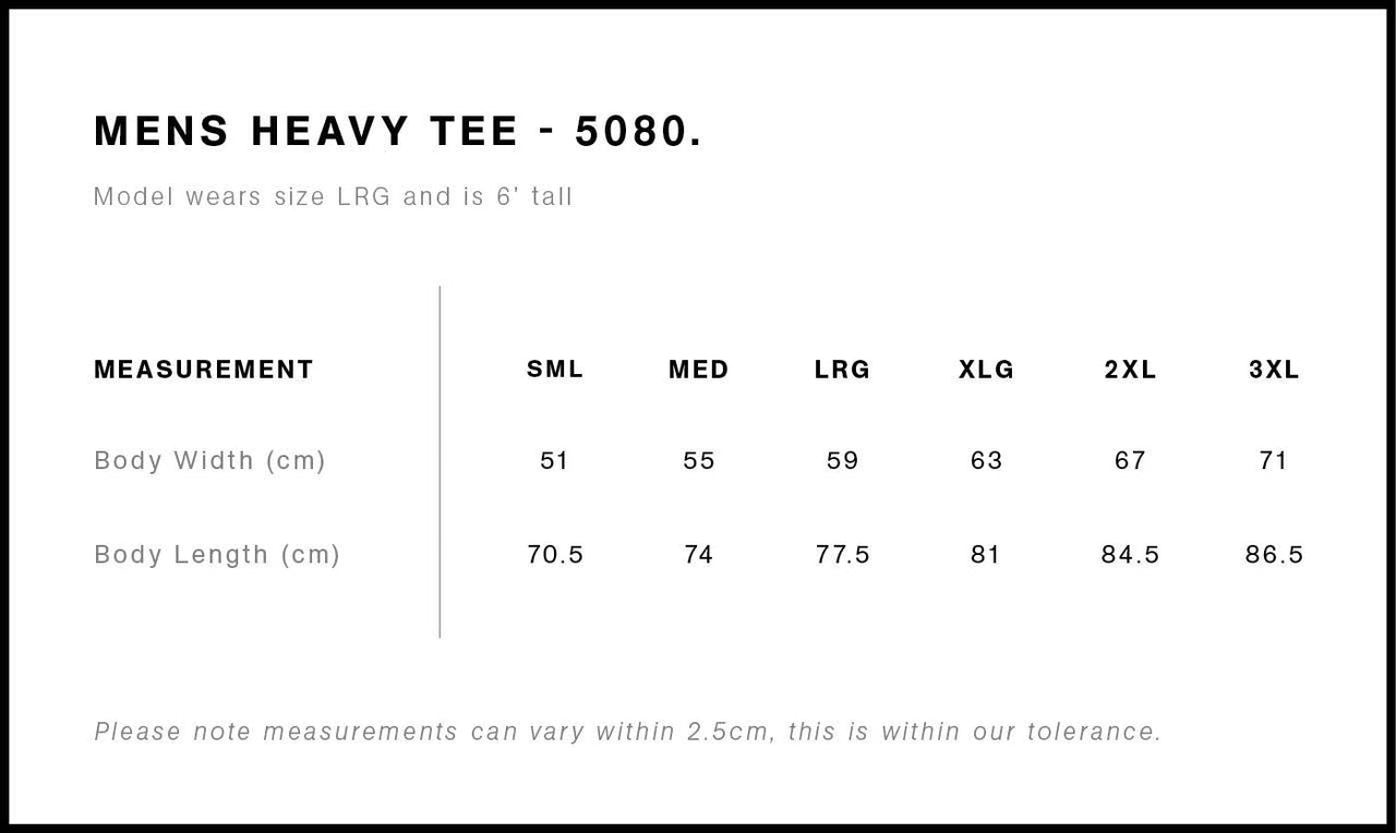 10 AS Colour Heavy Tees - Jumbo Print - Constantly Create Shop