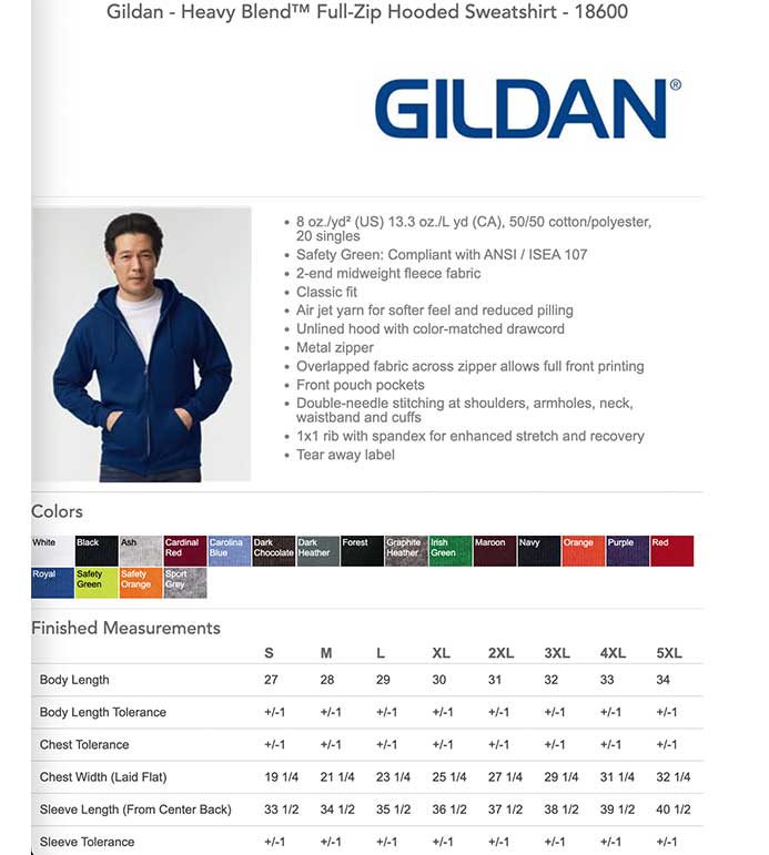 Embroidered Gildan Heavy Blend™ Full-Zip Hooded Sweatshirt
