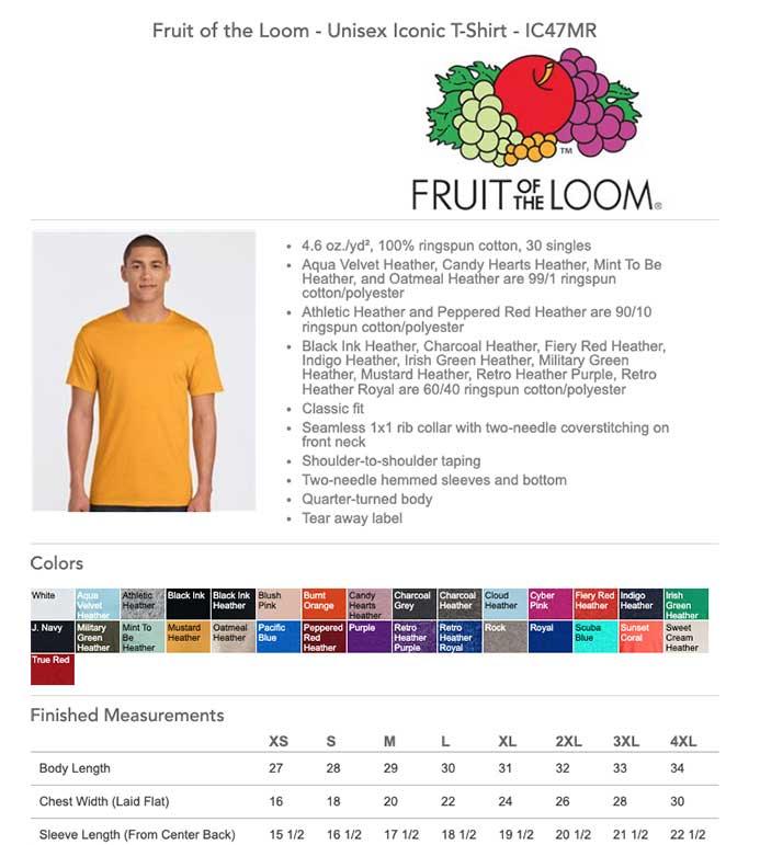 Fruit of the Loom Supercotton Unisex T-Shirt - Constantly Create Shop