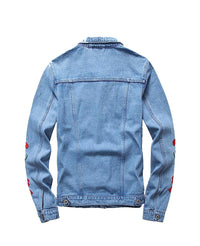 Thumbnail for Blank Rose Sleeve Denim Jacket