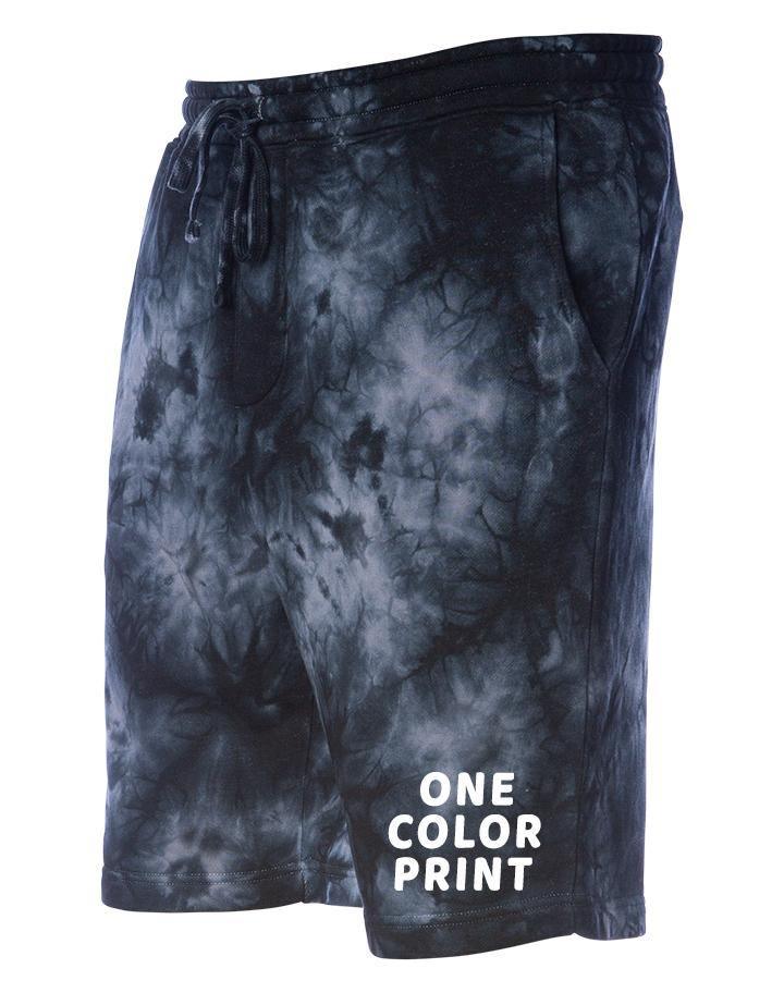 24 1-Color Print Pigment Tie Dye Fleece Shorts - Constantly Create Shop