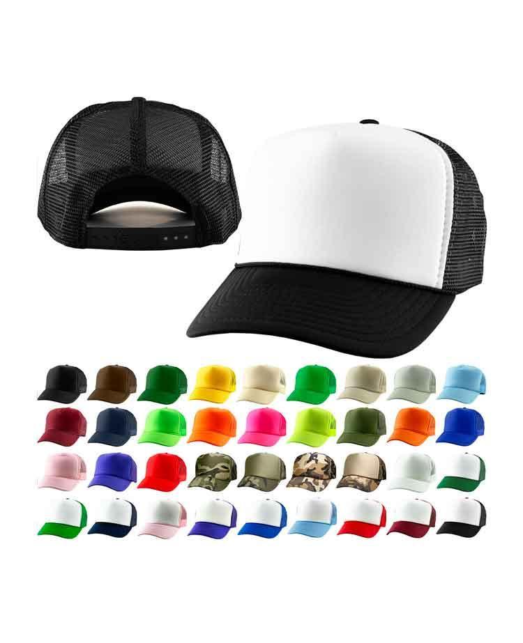 Black Trucker Hat Brand New - Black Mesh Black Foam Mesh Cap Adjustable  Snapback