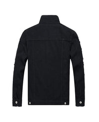 Thumbnail for Blank Ripped Sleeve Denim Jacket - Constantly Create Shop