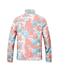 Thumbnail for Distressed Floral Tie Dye Denim Jackets - Constantly Create Shop