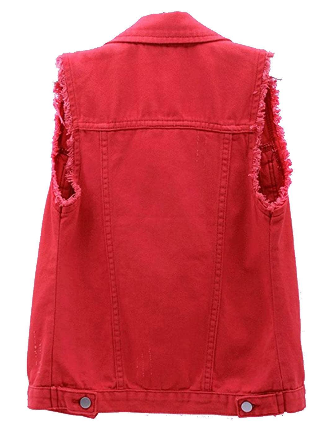 Distressed Sleeveless Denim Jacket Vest (Women's) - Constantly Create Shop