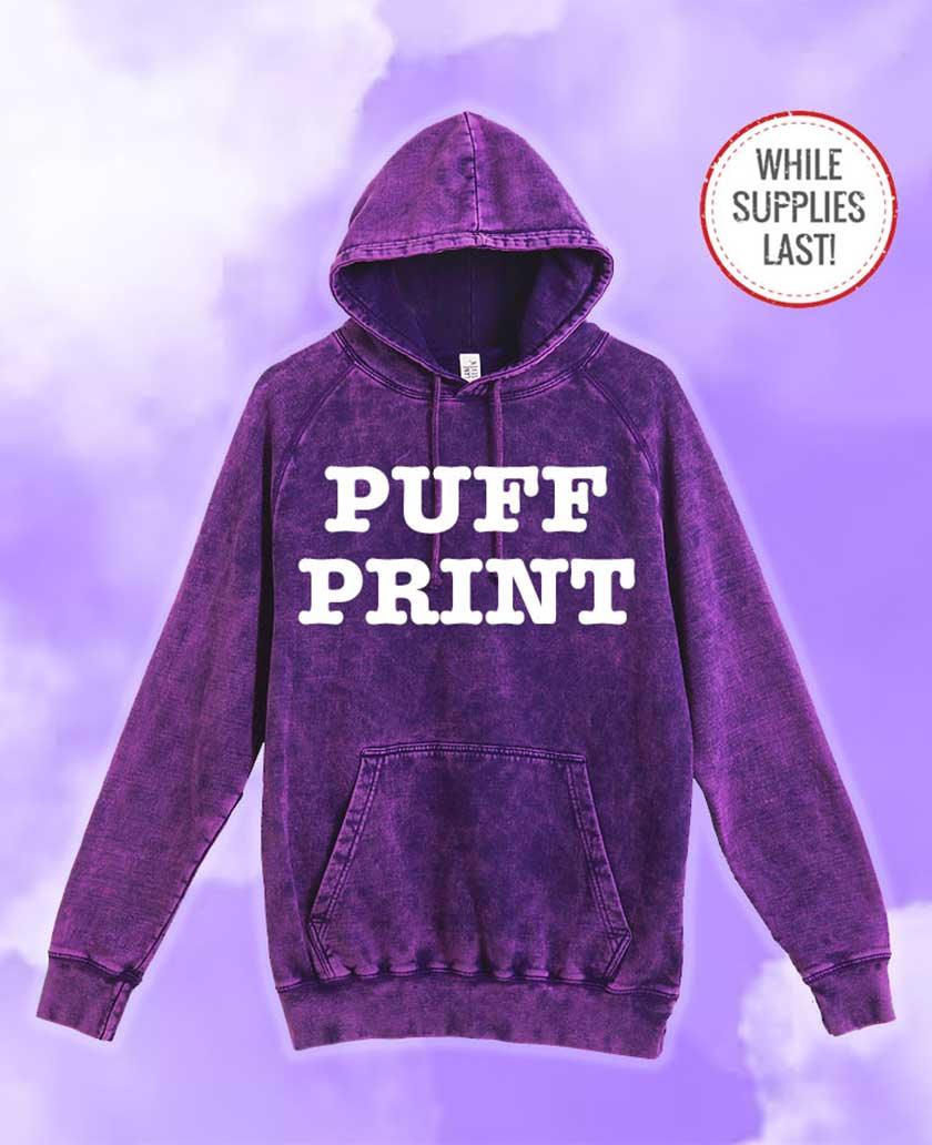 48 1-Color 3D Puff Print Cloud Purple Hoodies - Constantly Create Shop