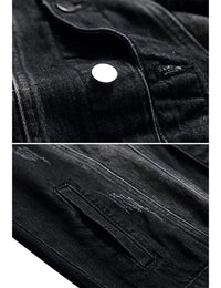 Thumbnail for Shady Black Denim Washed Jacket - Constantly Create Shop