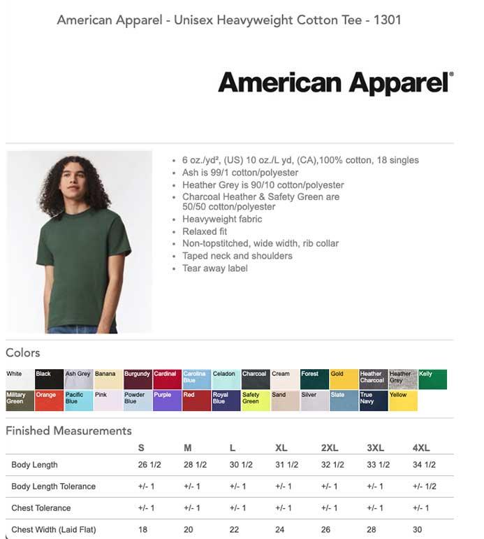 American Apparel T-Shirt (Formerly Alstyle)