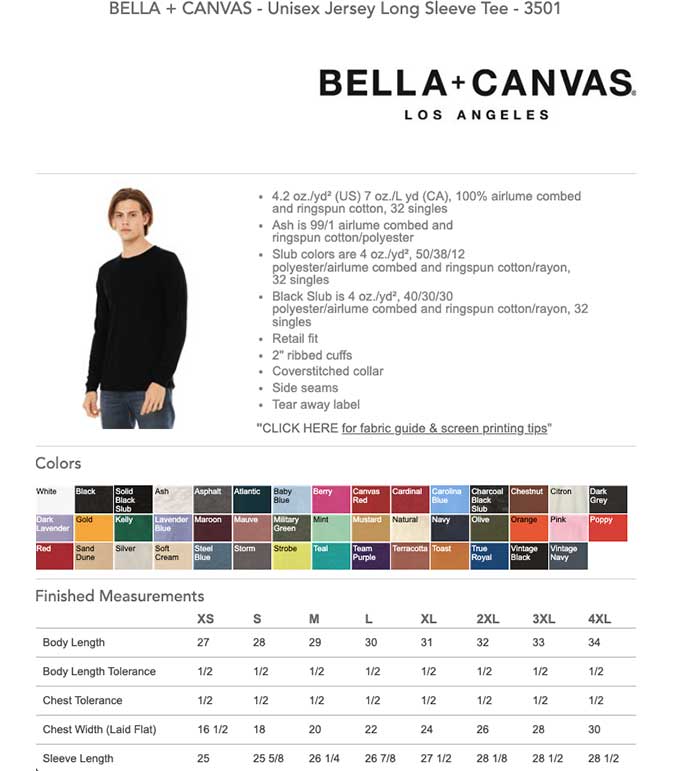 Bella + Canvas Unisex Long Sleeve T-Shirt