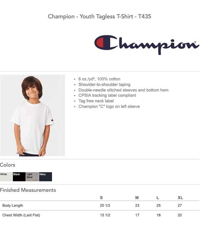– Champion Youth Create T-Shirt Shop Constantly