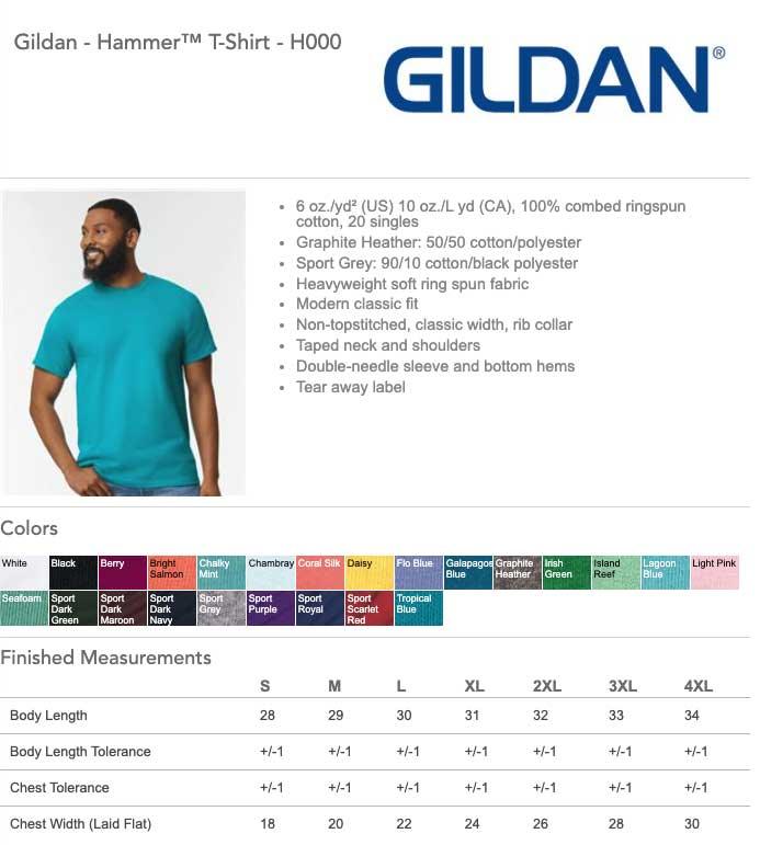 Embroidered Gildan Hammer Heavyweight T-Shirt - Constantly Create Shop