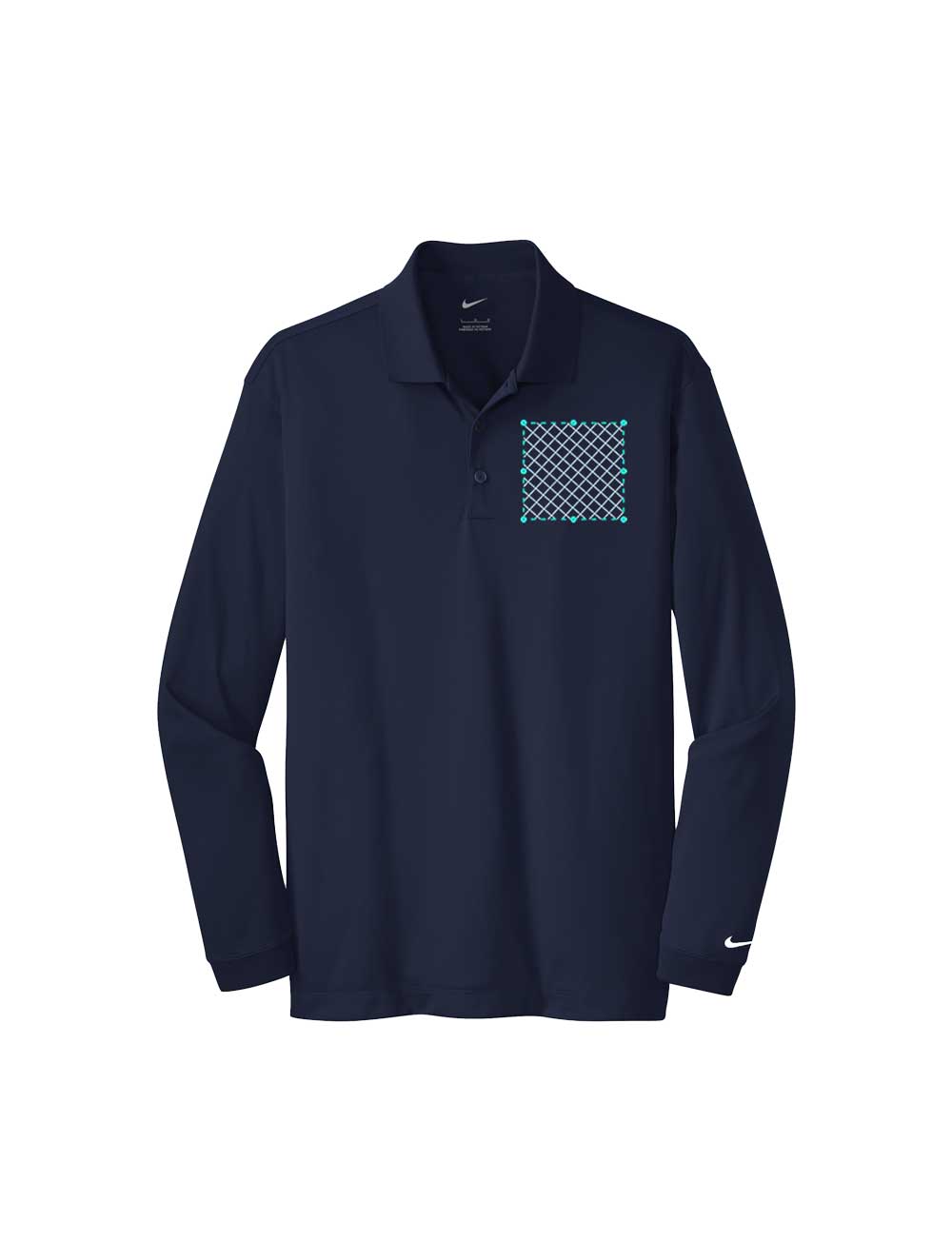 Embroidered Nike Long Sleeve Dri-FIT Stretch Tech Polo