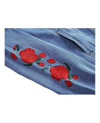 Thumbnail for Blank Rose Sleeve Denim Jacket