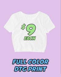 Thumbnail for 100 White Crop Top Tees - Full Color DTG Print (Women's) - Constantly Create Shop