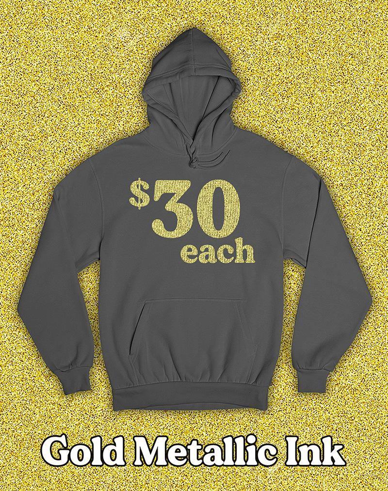12 Metallic Gold Printed Hoodies - Constantly Create Shop