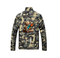 Thumbnail for Distressed Camo Denim Jackets