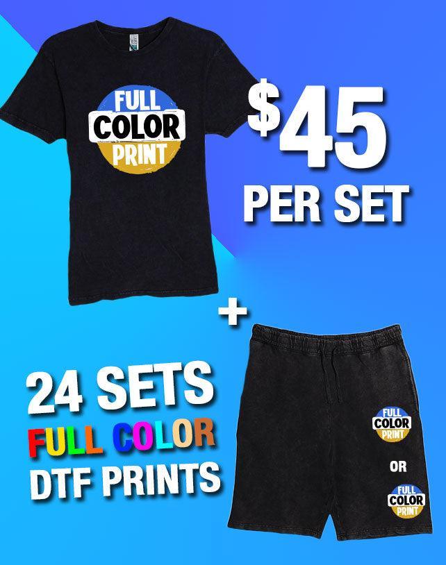 24 Full Color Print Vintage T-Shirt & Short Sets (Unisex) - Constantly Create Shop