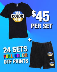 Thumbnail for 24 Full Color Print Vintage T-Shirt & Short Sets (Unisex) - Constantly Create Shop