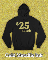 Thumbnail for 25 Metallic Gold Printed Hoodies - Constantly Create Shop