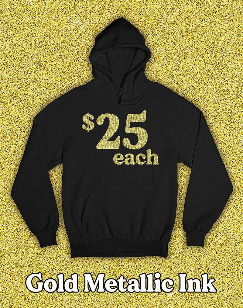 25 Metallic Gold Printed Hoodies - Constantly Create Shop