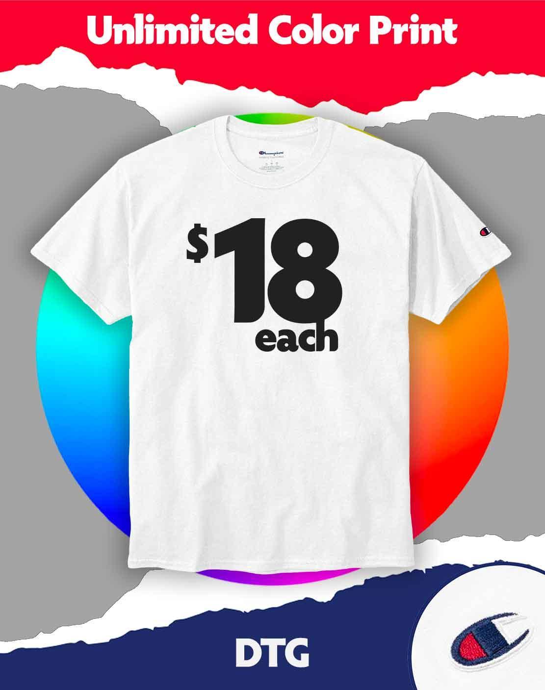 25 White Champion™ Tees - Full Color Print - Constantly Create Shop