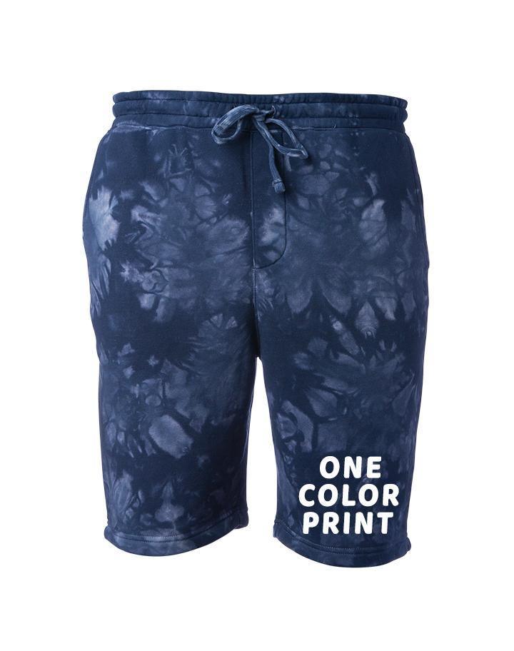 48 1-Color Print Pigment Tie Dye Fleece Shorts - Constantly Create Shop
