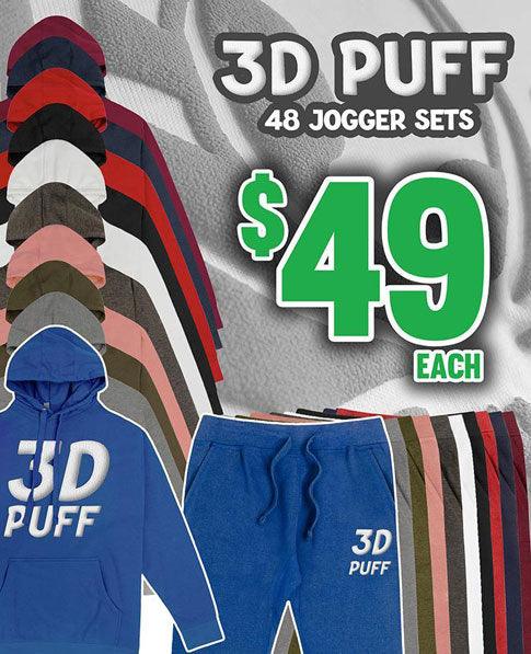 48 3D Puff Print Jogger Sets - Constantly Create Shop