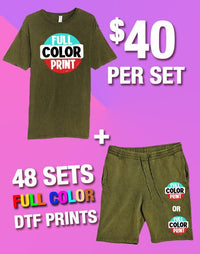 Thumbnail for 48 Full Color Print Vintage T-Shirt & Short Sets (Unisex) - Constantly Create Shop