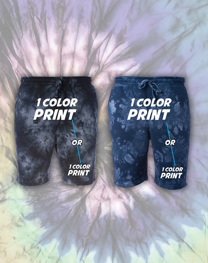 50 1-Color Print Tie Dye Fleece Shorts - Constantly Create Shop
