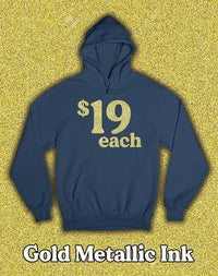 Thumbnail for 50 Gold Metallic Printed Hoodies - Constantly Create Shop