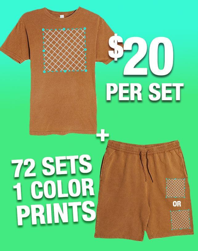 72 1-Color Print Vintage T-Shirt & Short Sets (Unisex) - Constantly Create Shop