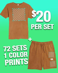 Thumbnail for 72 1-Color Print Vintage T-Shirt & Short Sets (Unisex) - Constantly Create Shop