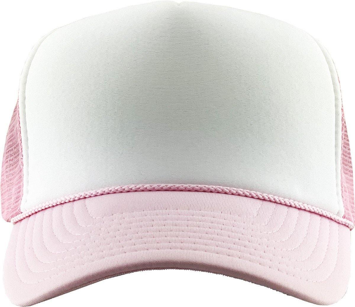 Blank Foam Trucker Hats Pink/White