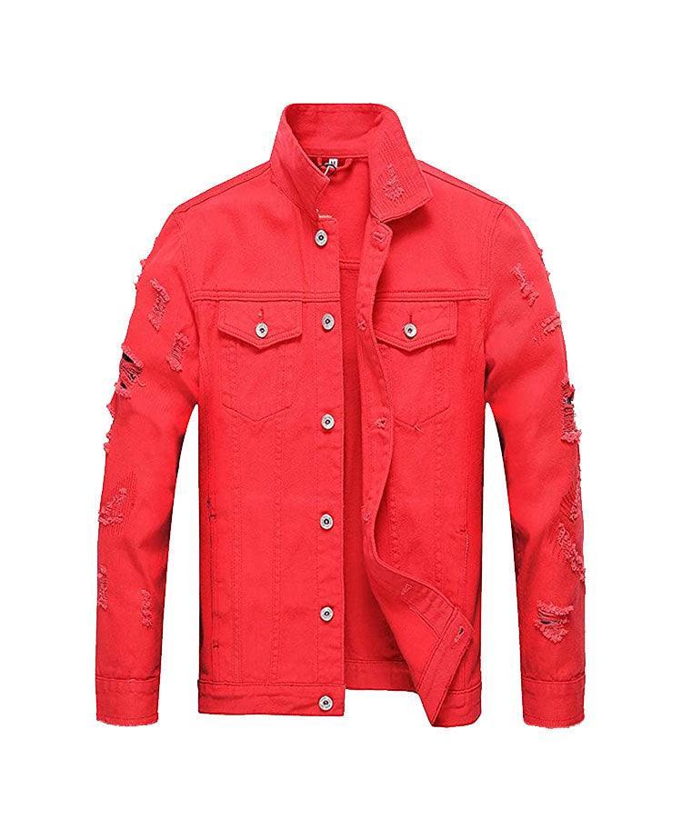 Blank Ripped Sleeve Denim Jacket - Constantly Create Shop