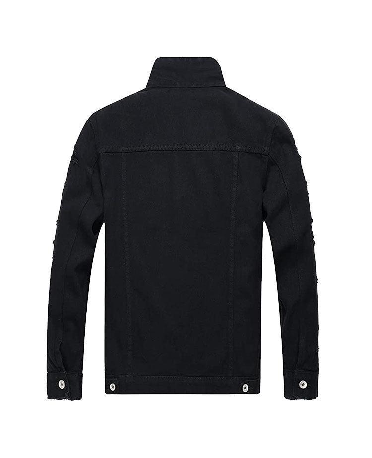 Blank Ripped Sleeve Denim Jacket - Constantly Create Shop