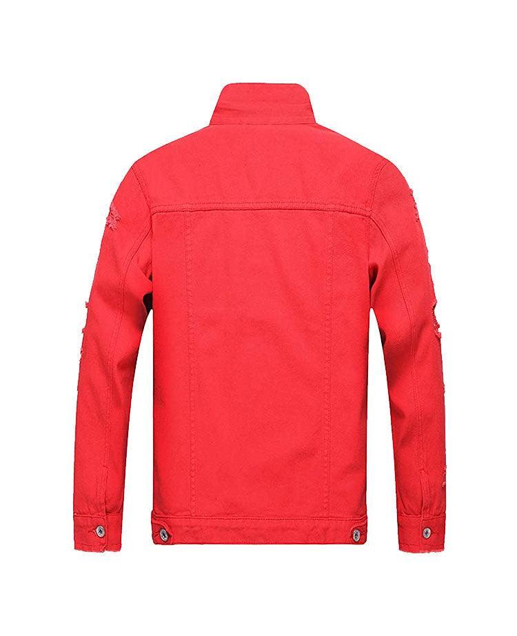 2021 Mens Slim Fit Streetwear Jacket With Ripped Denim Denim Hoodie Red,  Pink, And Black Jeans Jacket For Hip Hop Bomber Style From Glenan, $33.05 |  DHgate.Com