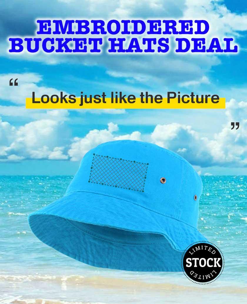 144 Embroidered Bucket Hats - Constantly Create Shop
