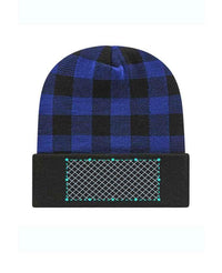 Thumbnail for Embroidered Blue Plaid Beanies - Constantly Create Shop