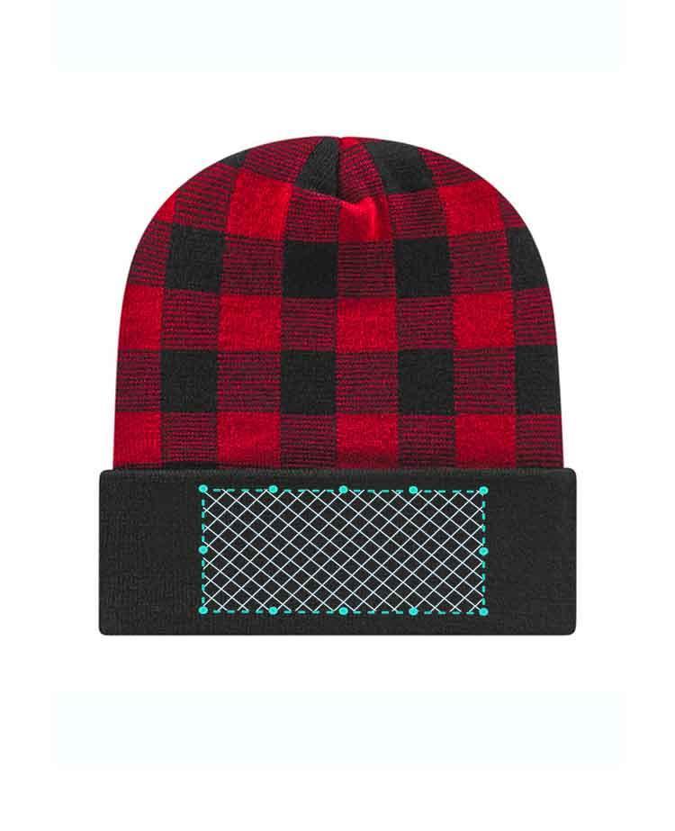 Embroidered Red Plaid Beanies - Constantly Create Shop